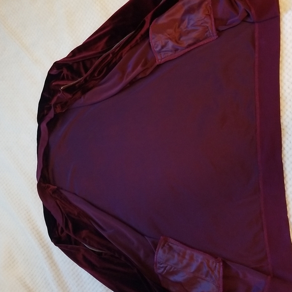 Burgundy velour oversized jacket - Picture 4 of 5